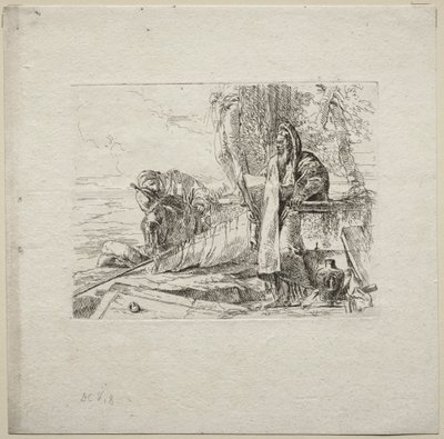 Vários caprichos: o filósofo em pé com o livro de Giovanni Battista Tiepolo