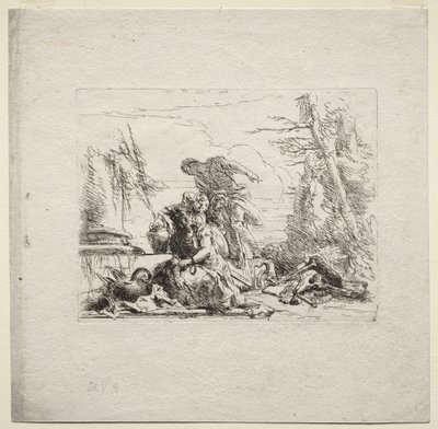 Vários Caprichos: A Mulher Algemada, 1785. de Giovanni Battista Tiepolo
