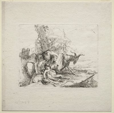 Vários caprichos: a mulher com pandeiro de Giovanni-Battista Tiepolo