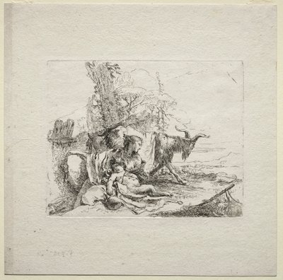 Vários Caprichos: A Mulher com Pandeiro, 1785. de Giovanni Battista Tiepolo