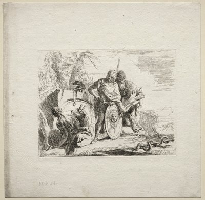Vários Caprichos: O Jovem Soldado e o Astrólogo, 1785. de Giovanni Battista Tiepolo