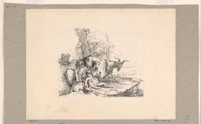 Mulher com um sátiro infantil, do Vari Capricci de Giovanni Battista Tiepolo