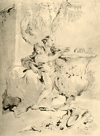 Jovem mulher e menino, meados do século XVIII, 1928 de Giovanni Battista Tiepolo