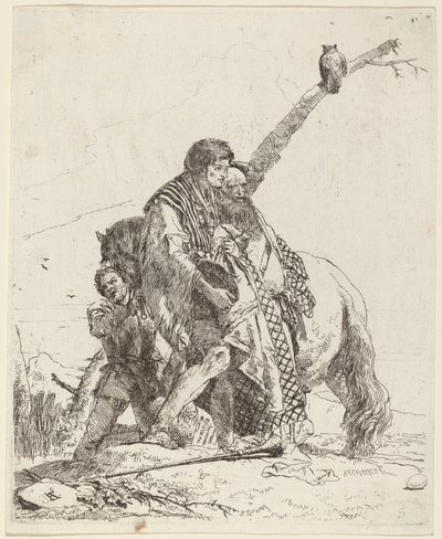 Juventude, Sábio e Atendente com Cavalo de Giovanni Battista Tiepolo