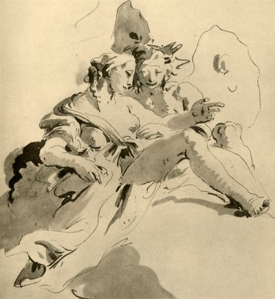 Zephyr e Flora, meados do século XVIII, 1928 de Giovanni Battista Tiepolo