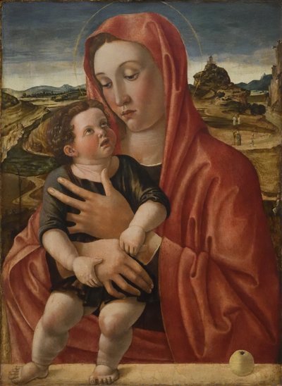 Alemão: Maria mit dem Kind, das auf einer Brüstung steht Madonna with Child de Giovanni Bellini