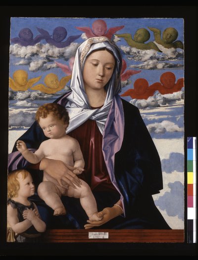 Nossa Senhora e Criança com São João Baptista (tempera e óleo sobre madeira) de Giovanni Bellini