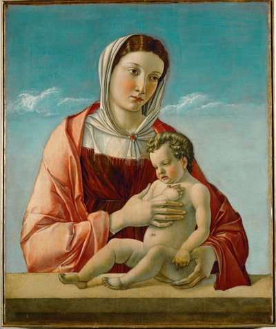 Madona e Menino (pintura sobre madeira) de Giovanni Bellini