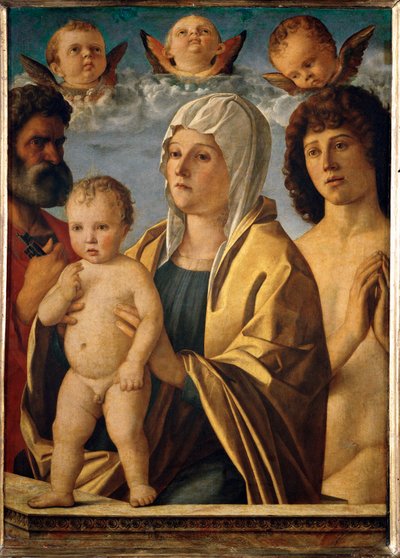Nossa Senhora com o Menino entre os Santos Pedro e Sebastião ... de Giovanni Bellini