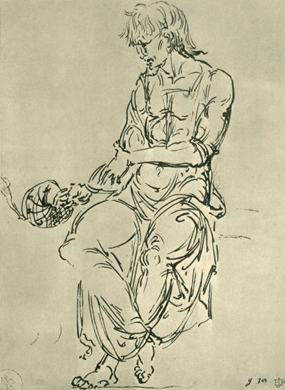Homem sentado com instrumento astronômico, final do século XV, 1943. de Giovanni Bellini