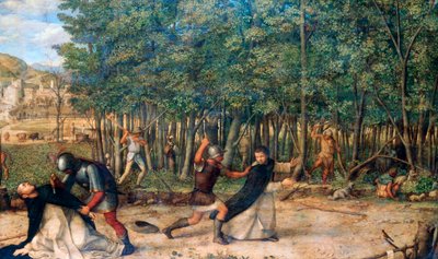 O Assassinato de São Pedro Mártir, c1507 de Giovanni Bellini