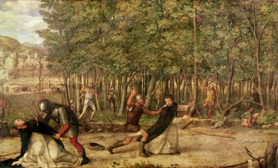 O Assassinato de São Pedro Mártir, 1507 (têmpera de ovo e óleo sobre madeira) de Giovanni Bellini