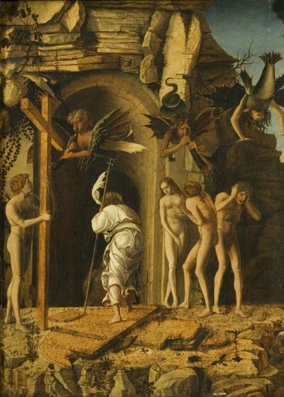 A Descida de Cristo ao Limbo, c.1475-80 (óleo sobre velino em painel) de Giovanni Bellini
