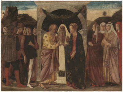 O Casamento da Virgem (têmpera sobre linho) de Giovanni Bellini