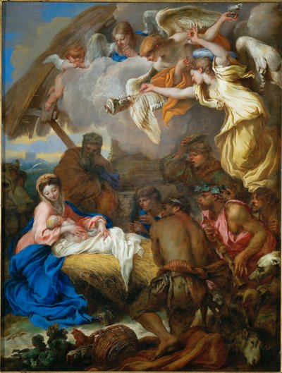 A adoração dos pastores (pintura sobre tela) de Giovanni Benedetto (1609-64) Castiglione