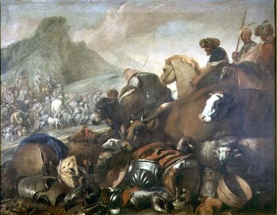 O Encontro de Abraão e Melquisedeque (óleo sobre tela) de Giovanni Benedetto Castiglione