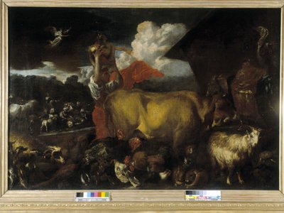 A entrada dos animais na arca (óleo sobre tela) de Giovanni Benedetto Castiglione