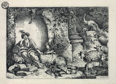 Circe transforma os companheiros de Odisseu em animais de Giovanni Benedetto Castiglione