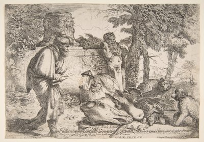 Diógenes à procura de um homem honesto, ca. 1645-47. de Giovanni Benedetto Castiglione