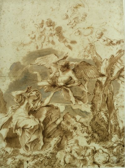 Agar e Ismael no deserto de Giovanni Benedetto Castiglione