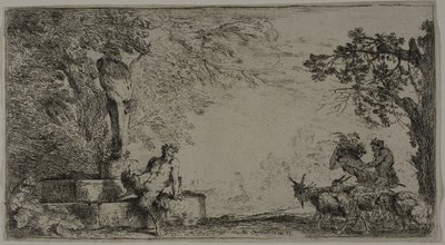 Sátiro descansando sob um Herm de Giovanni Benedetto Castiglione