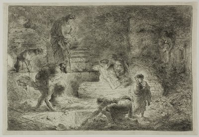 Tobit enterrando os mortos de Giovanni Benedetto Castiglione