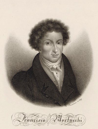 Retrato do Compositor Francesco Morlacchi 1784-1841, 1829. de Giovanni Bernardoni