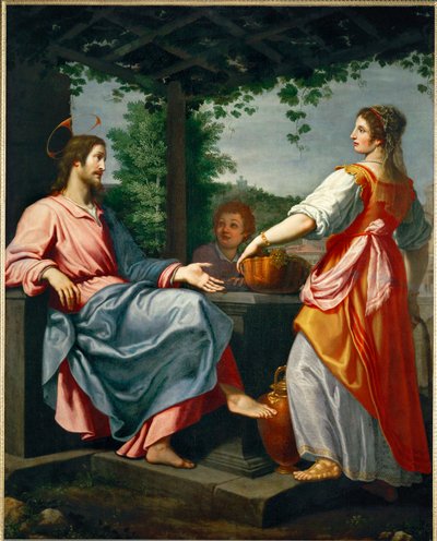 Cristo e a Samaritana junto ao poço (pintura sobre tela) de Giovanni Biliverti