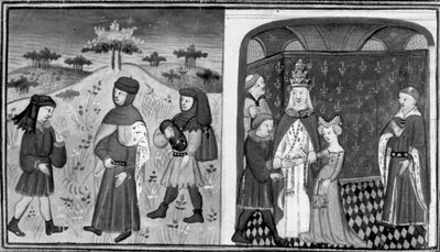 Decameron, Alexandre conhece um jovem abade; o Papa casa Alexandre com a princesa de Inglaterra. Segundo dia, conto 3 de Giovanni Boccaccio