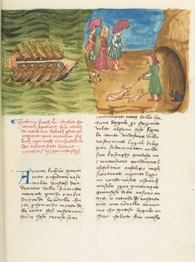 Decameron, Beritola - Corrado II di Villafranca descobrindo Beritola , Segundo dia, conto 6. de Giovanni Boccaccio