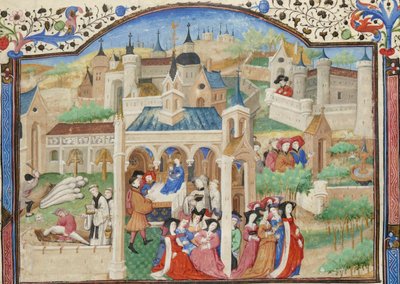 Decameron, Partida dos contadores de histórias de Decameron de Florença de Giovanni Boccaccio