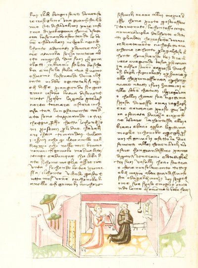 Decameron, As jóias indiscretas - Alibech e Rustico rezando , Terceiro dia, conto 10. de Giovanni Boccaccio