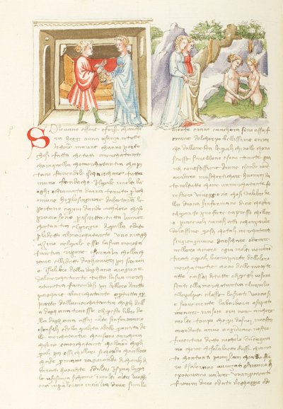 Decameron, Liaison dangereuse Salabaetto et Jancofiore se baignant, Oitavo dia, conto 10. de Giovanni Boccaccio