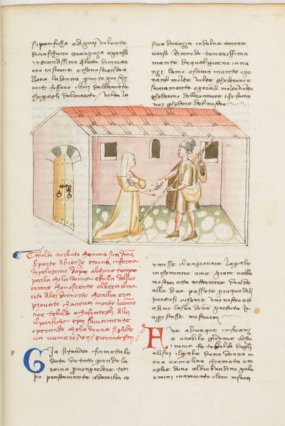 Decameron, O mordomo arménio - Tedaldo degli Elisei disfarçado e reunido com Ermellina, Quinto dia, conto 7. de Giovanni Boccaccio