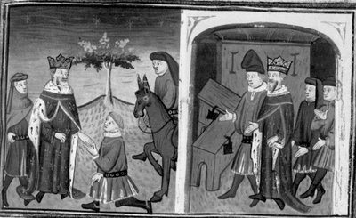 Decameron, Ruggieri abandona o rei Alfonso; o rei convida Ruggieri a escolher entre duas arcas. Décimo dia, conto 1 de Giovanni Boccaccio