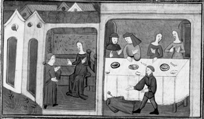 Decameron, Tedaldo fala com Ermeline; Tedaldo revela a sua identidade. Terceiro dia, notícia 7 de Giovanni Boccaccio