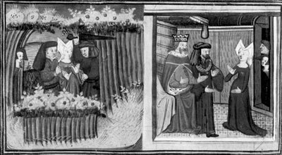 Decameron, Uma mulher é atacada em Chipre; a mulher consegue uma audiência com o rei. Primeiro dia, notícia 9. de Giovanni Boccaccio