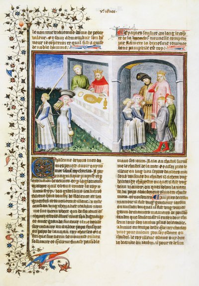 Madonna Dianora promete a si própria a Messer Ansaldo para jardim; Messer Ansaldo emprega necromante e dá-lhe o jardim; Madonna Dianora conta ao seu marido Gilberto da sua promessa e ele perdoa-a de Giovanni Boccaccio