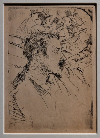 Na Operà em Paris, c.1880 (listrado em papel) de Giovanni Boldini