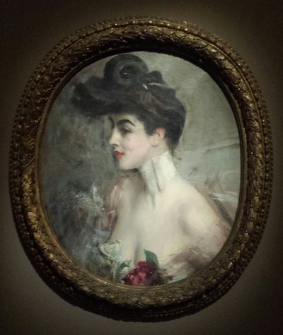 Boldini - Retrato de Mme X., com colarinho de contas de Giovanni Boldini
