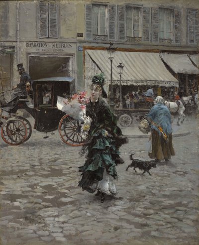 Atravessando a rua, 1873-75 de Giovanni Boldini