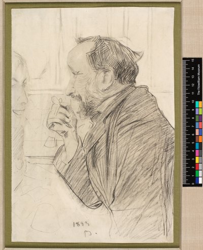 Retrato de Edgar Degas em uma mesa de café de Giovanni Boldini