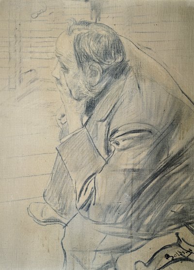 Retrato de Edgar Degas de Giovanni Boldini (1842-1931) Carvão vegetal sobre tela, 605x46 cm, ca. 1885 de Giovanni Boldini