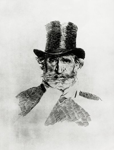 Retrato de Giuseppe Verdi (1813-1901), compositor italiano, desenho de Giovanni Boldini (1842-1931) de Giovanni Boldini