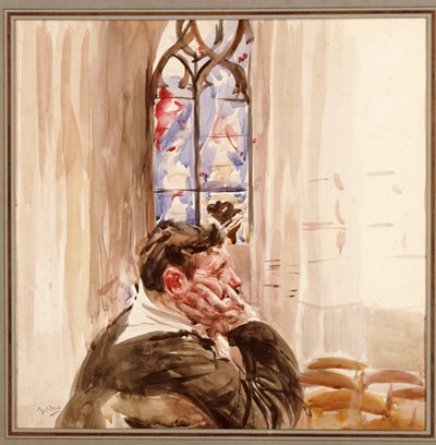 Retrato de um homem em uma igreja, 1900 de Giovanni Boldini