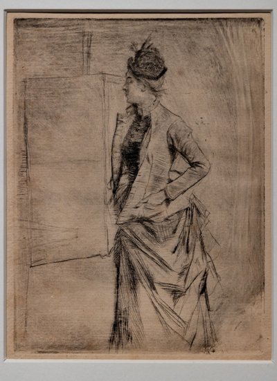 Retrato de uma Jovem Mulher de Perfil Permanente (A Visita) de Giovanni Boldini