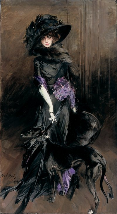 Retrato da Marchesa Luisa Casati com um galgo de Giovanni Boldini