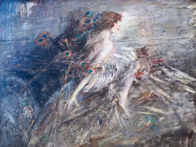 Retrato da Marquesa Casati com penas de pavão de Giovanni Boldini