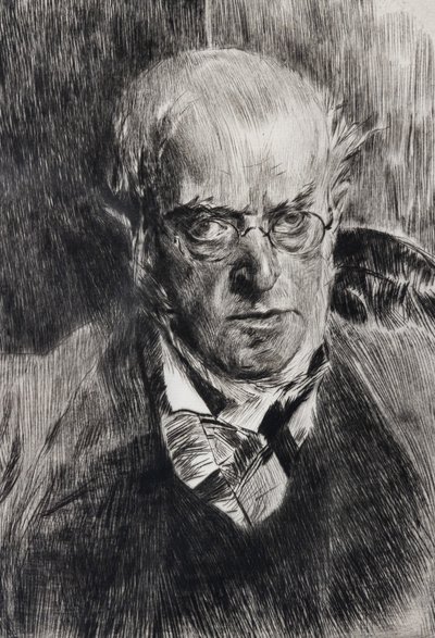 Retrato do pintor Adolph Menzel, detalhe de Giovanni Boldini