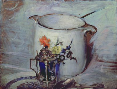 Natureza morta com pote de mostarda e jarro de Giovanni Boldini